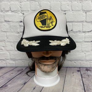 Vintage Alberta Workwear Supply Trucker Hat Mesh Cap Leaf Patch Snapback Black